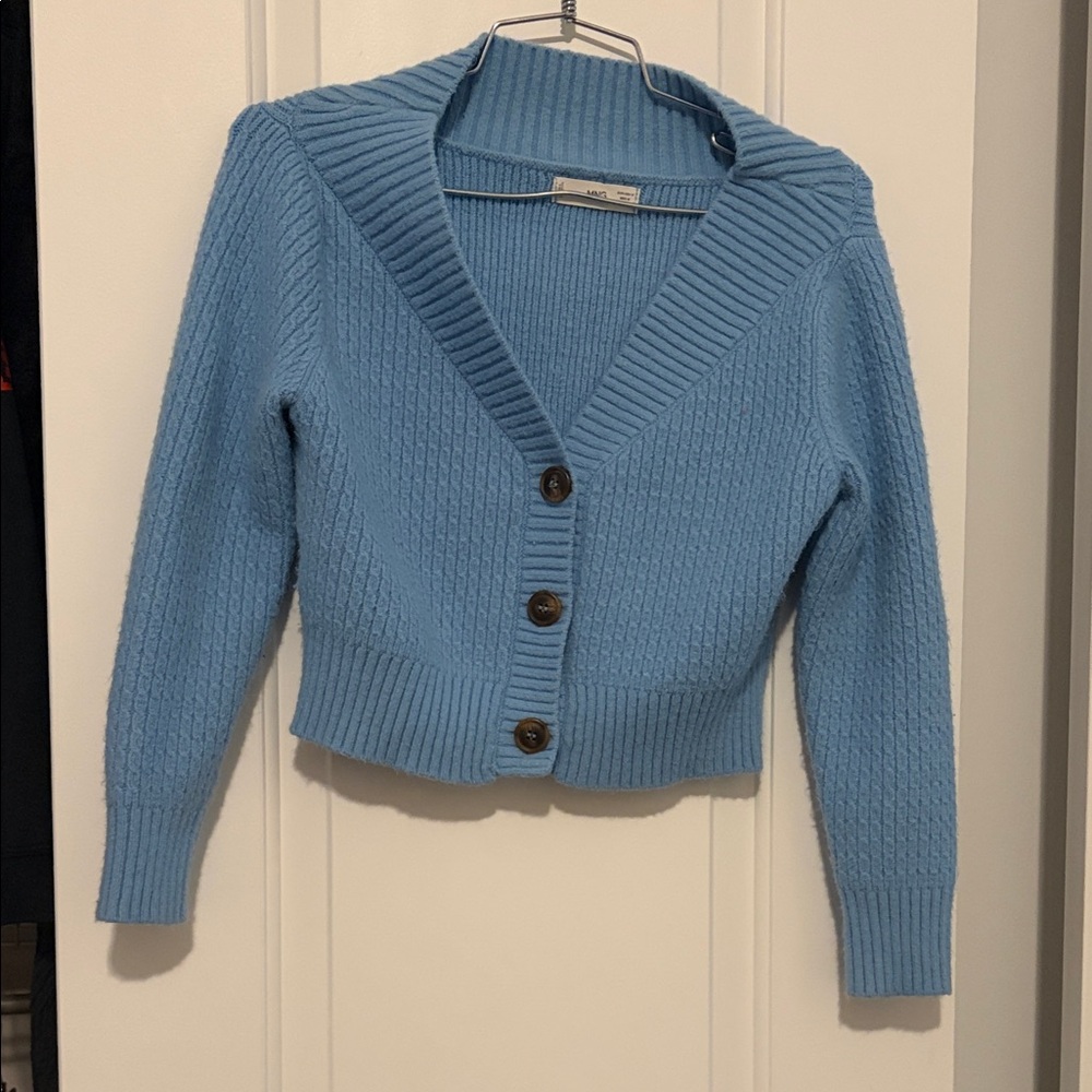 Mango Light Blue Women's Cardigan